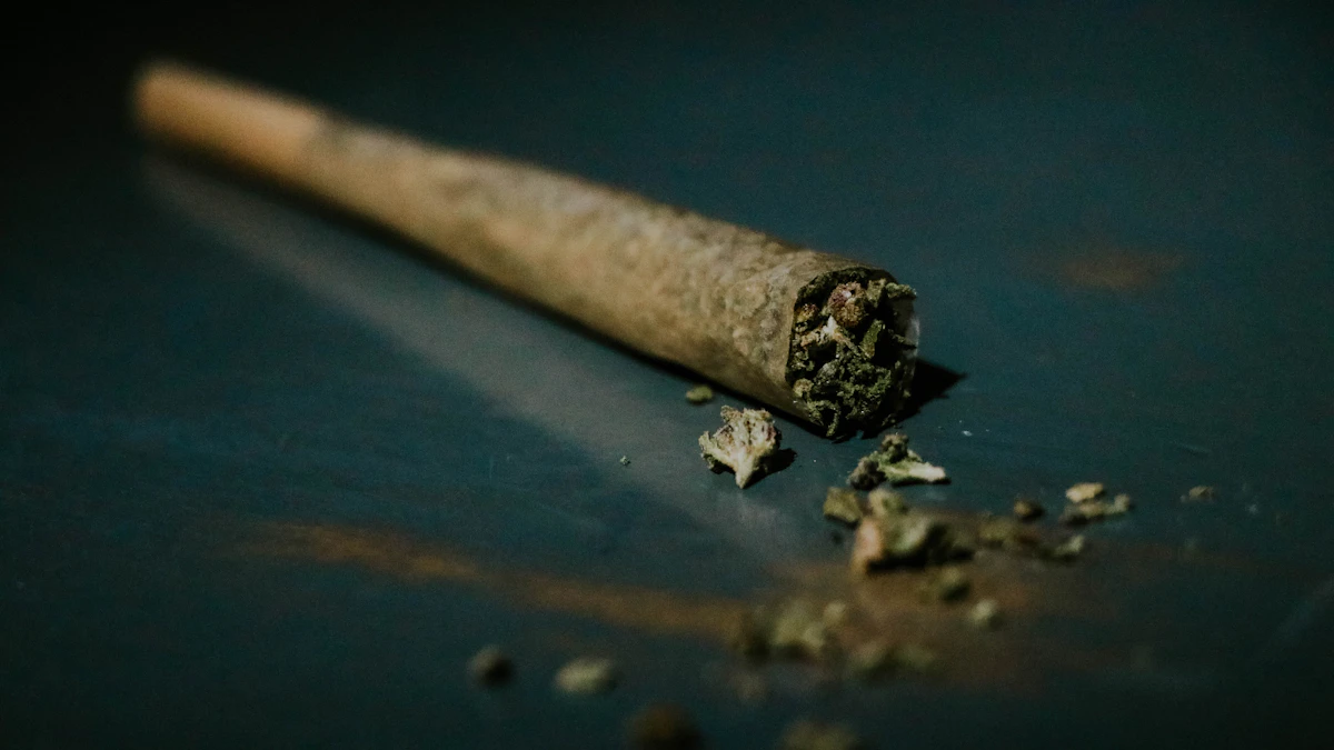 Cannabis prepared for rolling on a clean surface