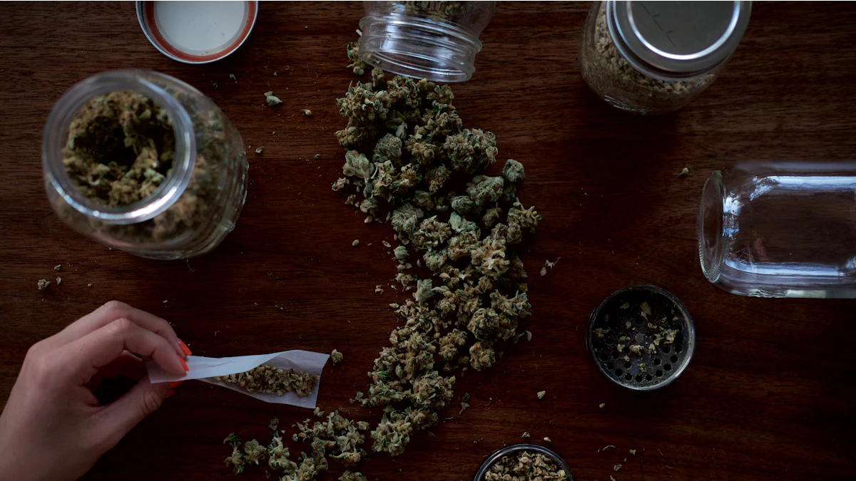 Cannabis flower used to explain small buds and full-size flower