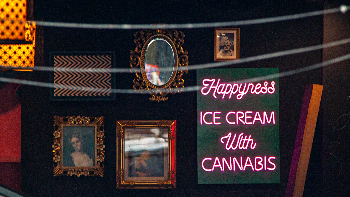 Cannabis culture objects arranged in a relaxed setting