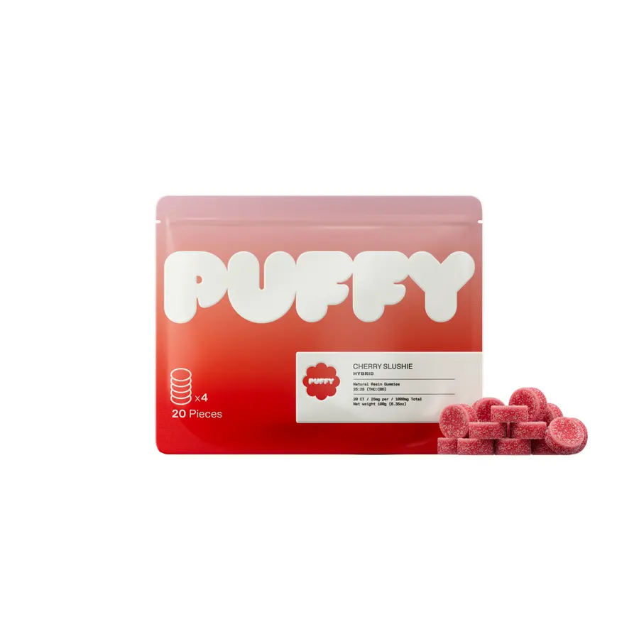 Cherry Slushie Delta 9 Live Resin THC:CBD Gummies 25mg (Hybrid)