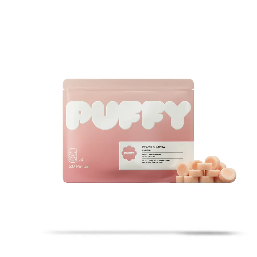 Peach Mimosa Delta 9 Natural Resin THC Gummies 25mg (Hybrid)