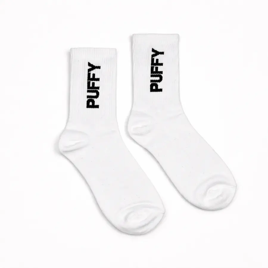 Puffy Logo Socks Logo (White)
