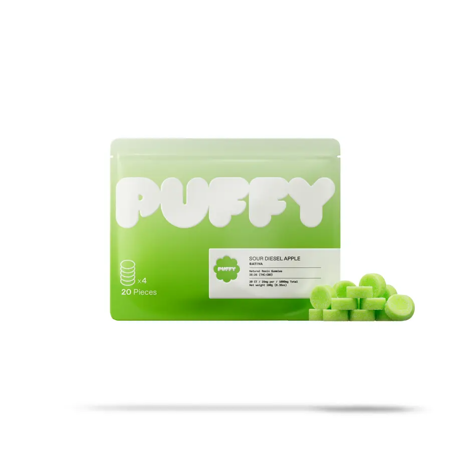 Sour Diesel Apple Delta 9 Natural Resin THC Gummies 25mg (Sativa)