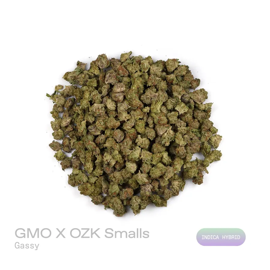 GMO x OZK THCa Flower (Indoor) (Indica Hybrid)