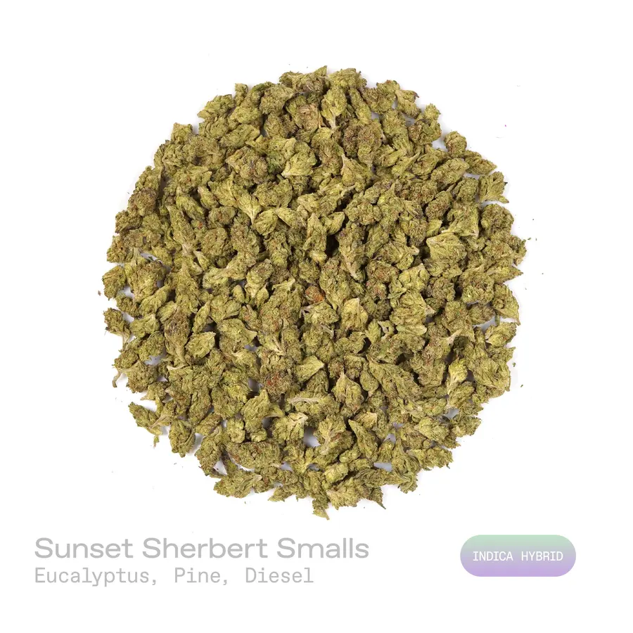 Sunset Sherbert THCa Flower (Indoor) (Indica Hybrid)