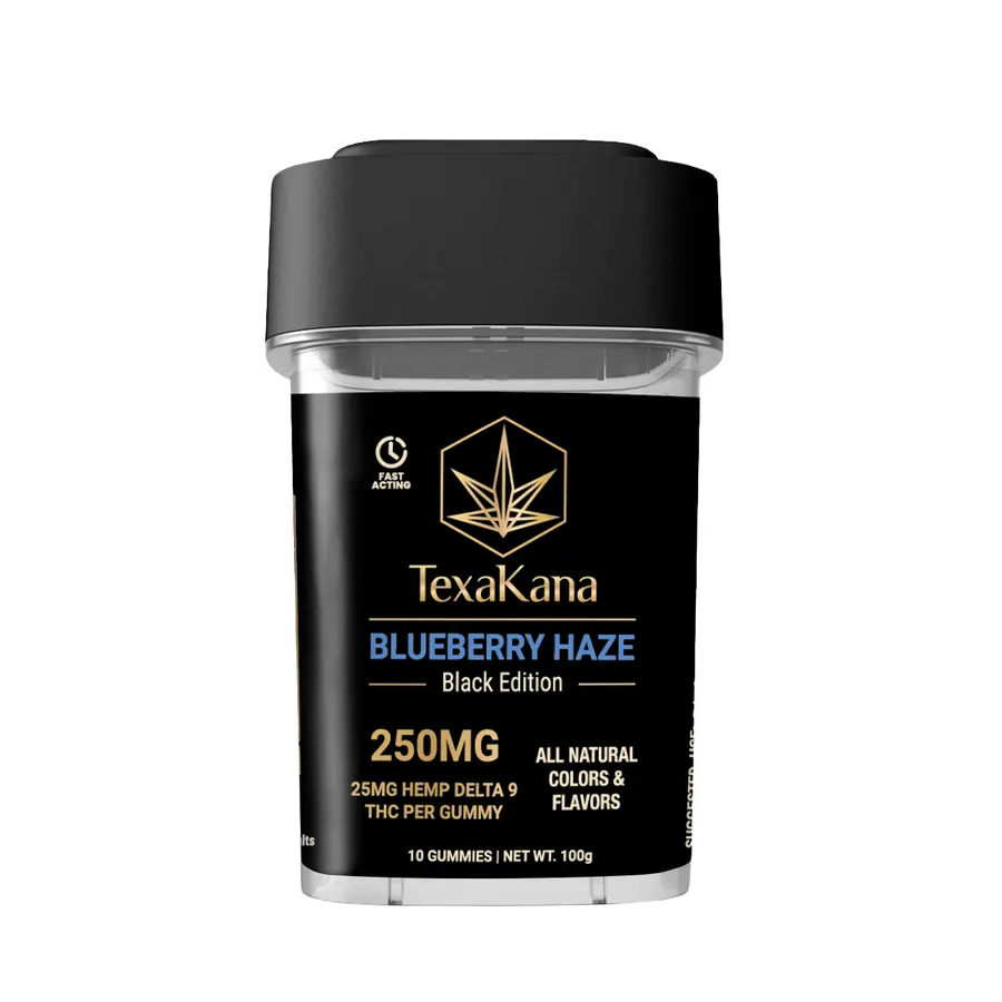 Delta 9 THC Gummies - Black Edition - 25MG - Blueberry Haze