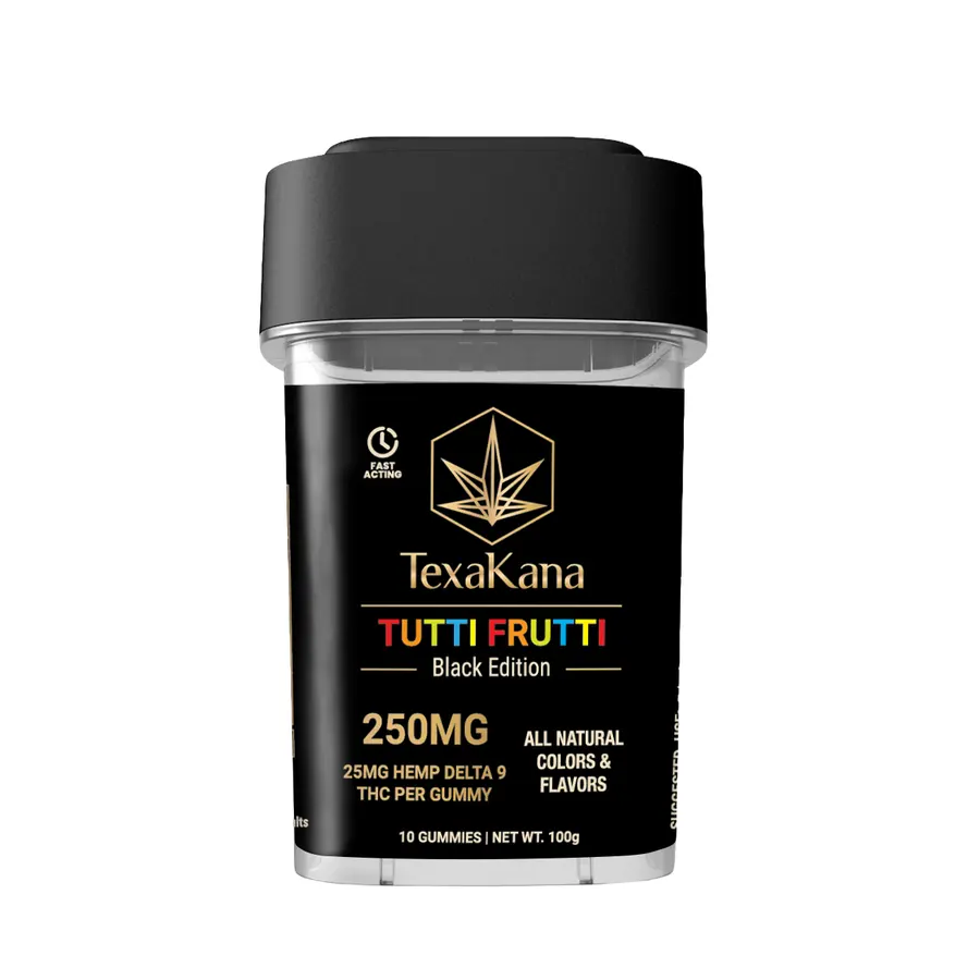Delta 9 THC Gummies - Black Edition - 25MG - Tutti Frutti