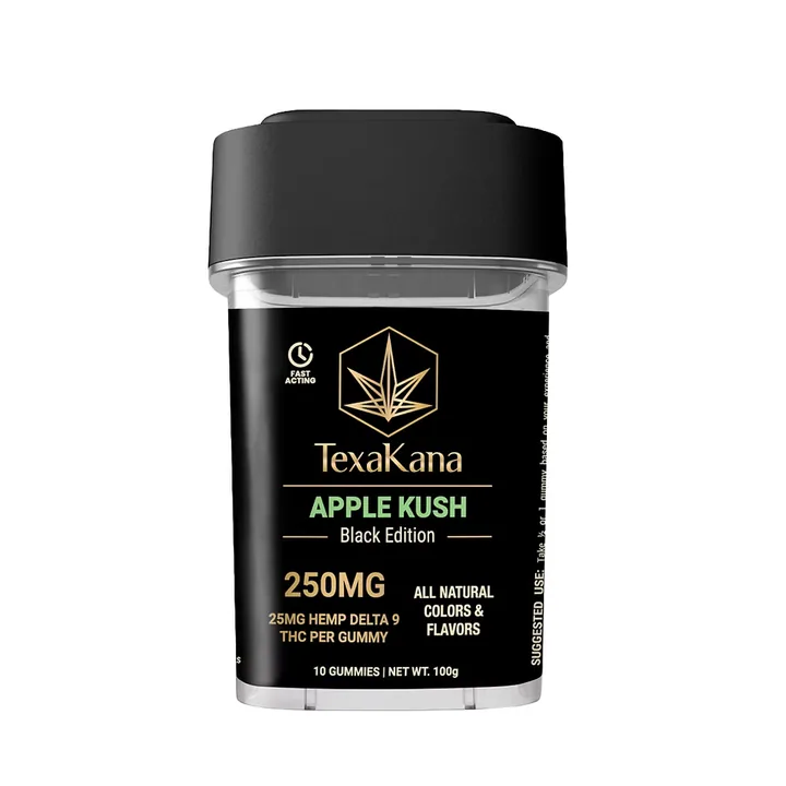 TexaKana Apple Kush Black Edition Delta-9 THC gummies