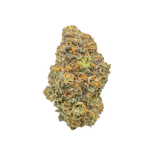 Tropical Candy cannabis flower on a white background